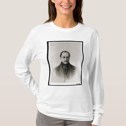 Auguste Comte、フランスのな哲学者のポートレート Tシャツ (正面)