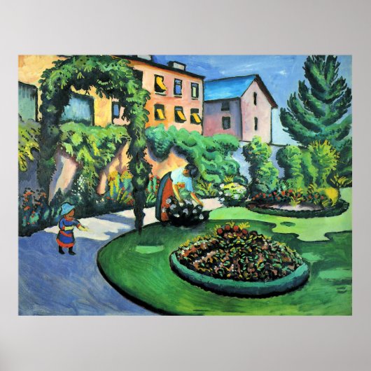 Auguste Macke - Gartenbild, popular painting, ポスター (正面)
