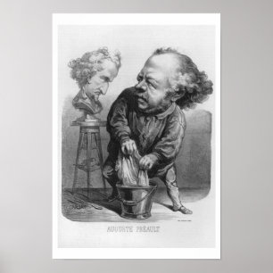 Auguste Preault (1809-79年)、「Le Bouからの風刺漫画 ポスター