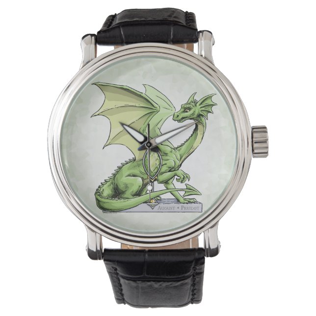 August's Birthstone Dragon：ペリドット 腕時計 (正面)