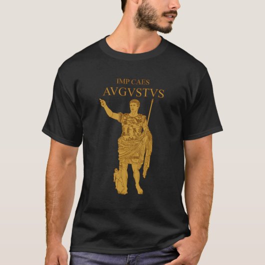 Augustusの彫像の金ゴールドのTシャツ Tシャツ (正面)