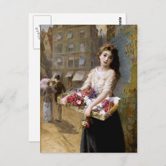 AugustusエドウィンMulready: 通りの花の販売人 ポストカード (正面/裏面)