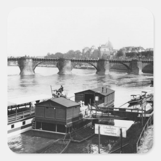 Augustus Bridge, Dressden, c.1910 スクエアシール (正面)