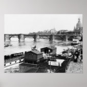 Augustus Bridge, Dressden, c.1910 ポスター (正面)