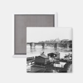 Augustus Bridge, Dressden, c.1910 マグネット (正面/裏面)