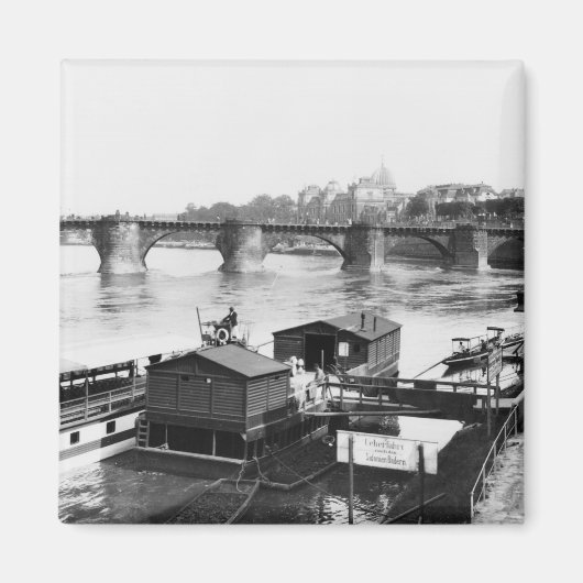 Augustus Bridge, Dressden, c.1910 マグネット (正面)