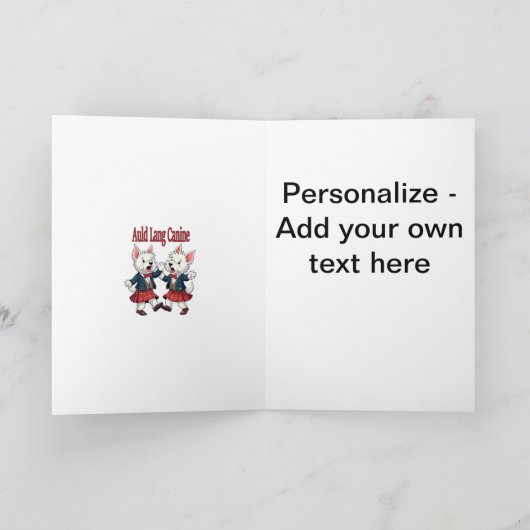 Auld Lang Canine West Highland Terrier Ceilidh シーズンカード (内部)