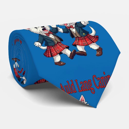 Auld Lang Canine West Highland Terrier Ceilidh ネクタイ (ロール)