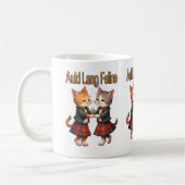 Auld Lang Feline Orange Cats Dancing Ceilidh  コーヒーマグカップ (左)