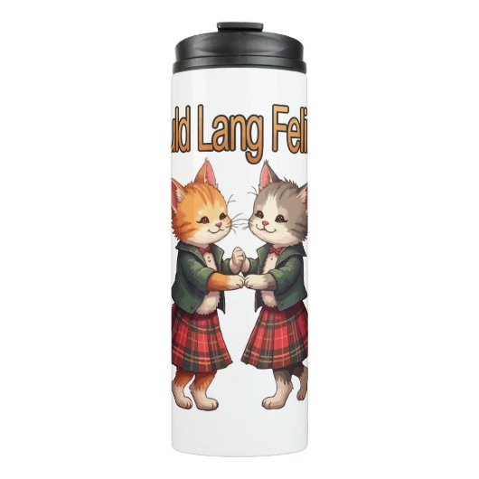 Auld Lang Feline Orange Cats Dancing Ceilidh タンブラー (正面)