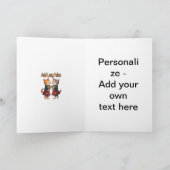 Auld Lang Feline Orange Cats Dancing Greeting Card シーズンカード (内部)