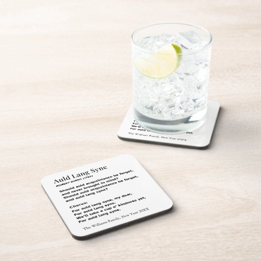 Auld Lang Syne Lyrics New Year's Eve Personalized コースター (右側)