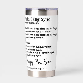 Auld Lang Syne Lyrics New Year's Eve Toast Custom 保温保冷タンブラー