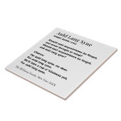 Auld Lang Syne New Year Party Words Personalized タイル (側面)