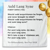 Auld Lang Syne Words for New Year - Personalized タペストリー