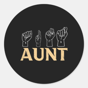 Aunt Asl アメリカ手話通訳者 耳が不自由な人 ラウンドシール