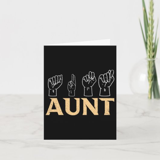 Aunt Asl アメリカ手話通訳者 耳が不自由な人 A カード (正面)