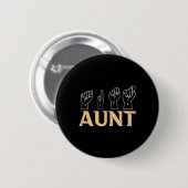 Aunt Asl アメリカ手話 通訳者 耳が不自由な人 A 缶バッジ (正面&裏面)