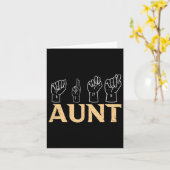 Aunt Asl American Sign Language Interpreter Deaf A カード (黄色い花)