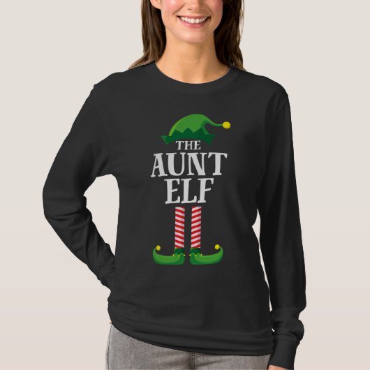 Aunt Elf Matching Family Group Christmas Party Tシャツ (正面)