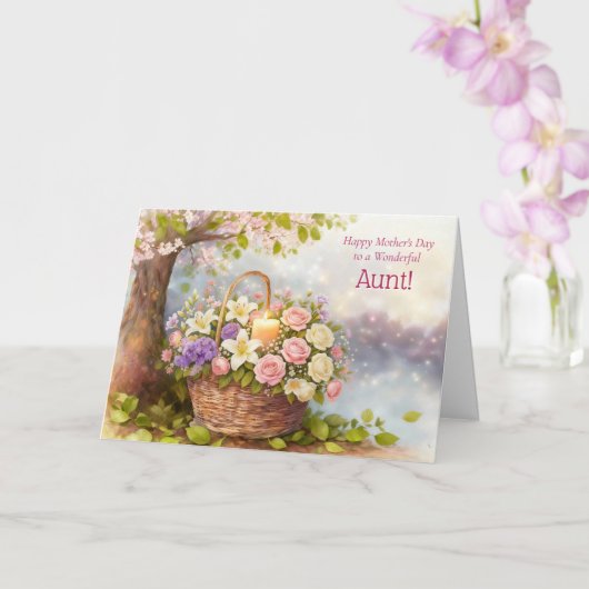 Aunt Happy Mothers Day Pretty Flowers カード (蘭)