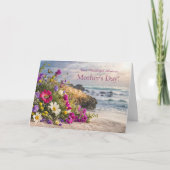 Aunt Happy Mothers Day with Flowers on the Beach カード (正面)