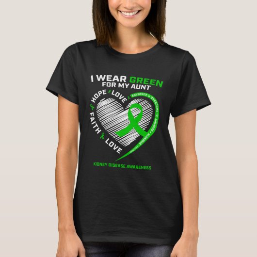 Aunt Kidney Disease  Women Men  Kids Awareness Tシャツ (正面)