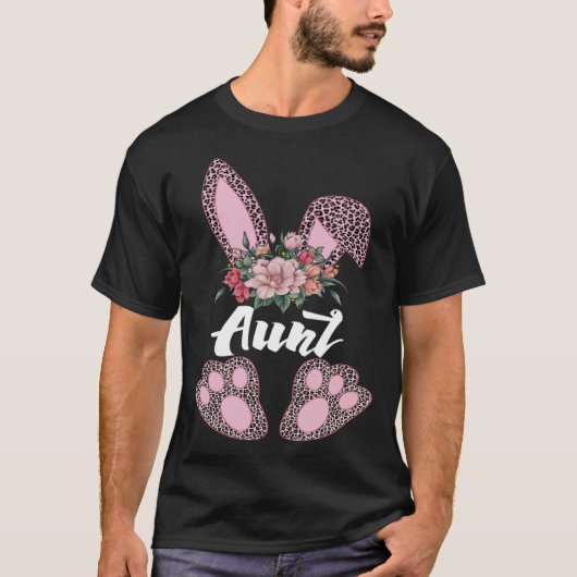 Aunt Leopard Bunny Matching Family Easter Day Part Tシャツ (正面)