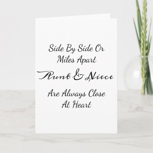 Aunt & Niece Quote – Side By Side or Miles Apart カード (正面)