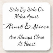 Aunt & Niece Quote – Side By Side or Miles Apart コースター (正面)