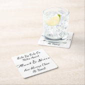 Aunt & Niece Quote – Side By Side or Miles Apart スクエアペーパーコースター (インサイチュ)