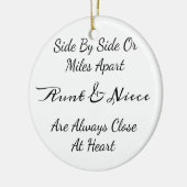 Aunt & Niece Quote – Side By Side or Miles Apart セラミックオーナメント (左)