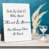 Aunt & Niece Quote – Side By Side or Miles Apart フォトプラーク (側面)