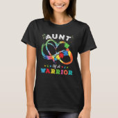 Aunt Of A Warrior Autism Awareness Love Puzzle Tie Tシャツ (正面)