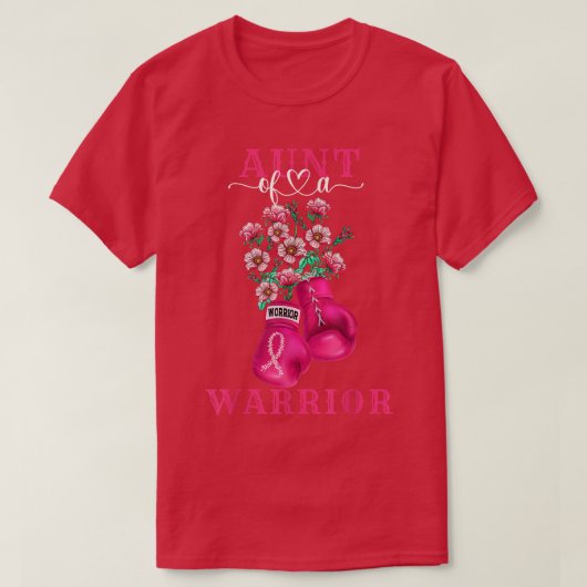 Aunt Of A Warrior Breast Cancer Awareness Support Tシャツ (デザイン正面)