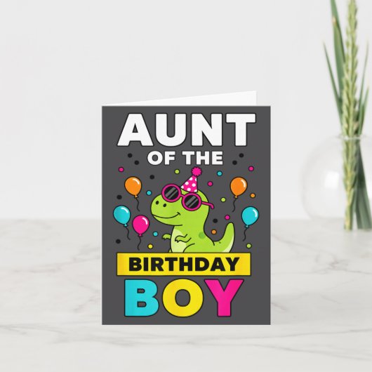 Aunt Of The Birthday Boy Dinosaur Party  カード (正面)