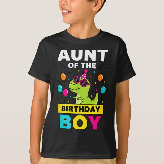 Aunt Of The Birthday Boy Dinosaur Party  Tシャツ (正面)