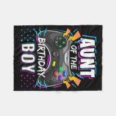 Aunt Of The Birthday Boy Matching Video Game Birth フリースブランケット (正面(横))