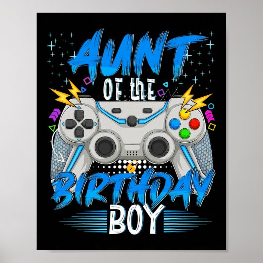 Aunt Of The Birthday Boy Video Game Birthday Gamer ポスター (正面)