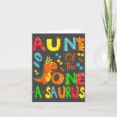 Aunt Of The One-a-saurus 1st Birthday Boy Dinosaur カード (正面)