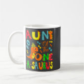 Aunt Of The One-a-saurus 1st Birthday Boy Dinosaur コーヒーマグカップ (左)