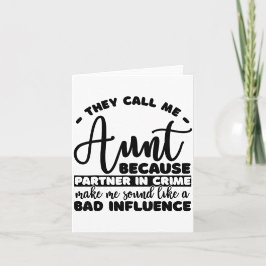 Aunt Partner In Crime Shirt Aunt Tee Shirts Sarcas カード (正面)