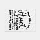 Aunt Partner In Crime Shirt Aunt Tee Shirts Sarcas フリースブランケット (正面(横))