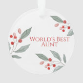 Aunt Photo Christmas Ornament - "Best Aunt Ever" オーナメント (裏面)