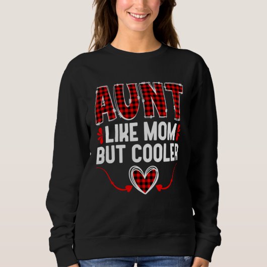 Aunt Retro Red Plaid Promoted To Aunt Mother s Day スウェットシャツ (正面)