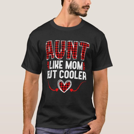 Aunt Retro Red Plaid Promoted To Aunt Mother s Day Tシャツ (正面)