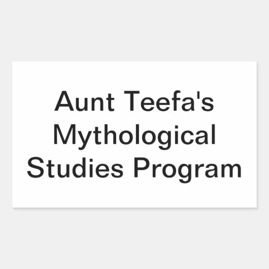 Aunt Teefa's Myth Studies Hankamer Artjunkhaus Fun 長方形シール (正面)