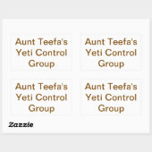 Aunt Teefa's Yeti Control Hankamer Artjunkhaus Fun 長方形シール (シート)
