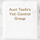 Aunt Teefa's Yeti Control Hankamer Artjunkhaus Fun 長方形シール (バッグ)