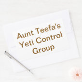 Aunt Teefa's Yeti Control Hankamer Artjunkhaus Fun 長方形シール (封筒)